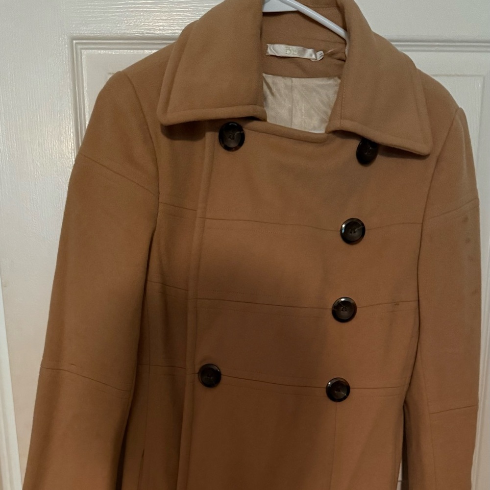 Bei’ 100% Wool Made in USA Classic Tan Trench Coat